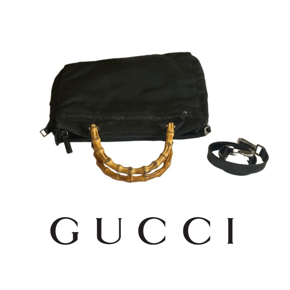 Gucci Black Crossbody Bag with Bamboo Handle Vintage